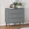 vidaXL Drawer Cabinet MOLDE Grey 80x40x80 cm Solid Wood Pine