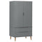 vidaXL Wardrobe MOLDE Grey 90x55x175 cm Solid Wood Pine