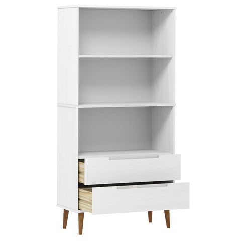 vidaXL Bookcase MOLDE White 85x35x170,5 cm Solid Wood Pine