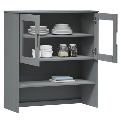 vidaXL Top for Highboard MOLDE Grey 90x35x100 cm Solid Wood Pine