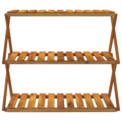 vidaXL 3-Tier Folding Shelf Brown 70x31x63 cm Solid Wood Acacia