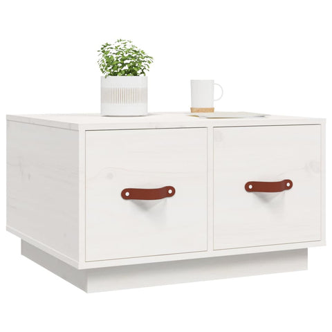vidaXL Coffee Table White 60x53x35 cm Solid Wood Pine