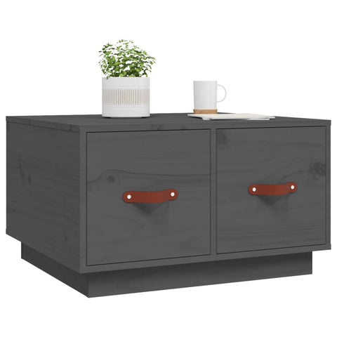 vidaXL Coffee Table Grey 60x53x35 cm Solid Wood Pine