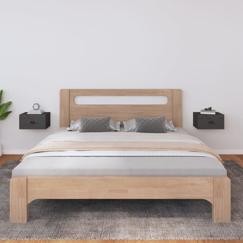 vidaXL Wall-mounted Bedside Cabinets 2 pcs Grey 40x29.5x22 cm