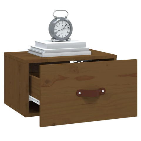 vidaXL Wall-mounted Bedside Cabinet Honey Brown 40x29.5x22 cm
