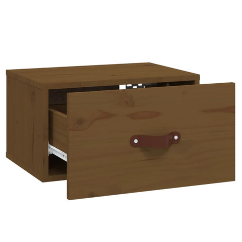 vidaXL Wall-mounted Bedside Cabinet Honey Brown 40x29.5x22 cm