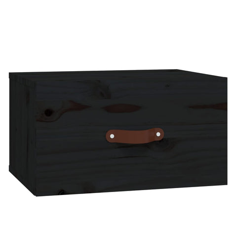 vidaXL Wall-mounted Bedside Cabinet Black 40x29.5x22 cm