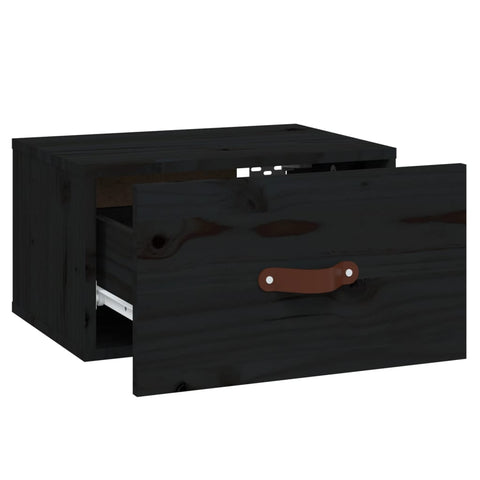 vidaXL Wall-mounted Bedside Cabinet Black 40x29.5x22 cm