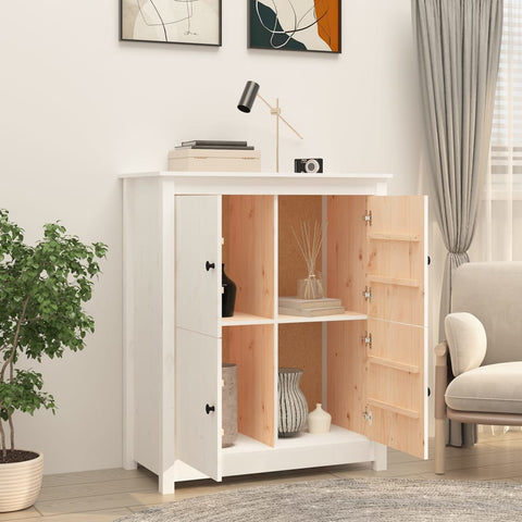 vidaXL Sideboard White 83x41.5x100 cm Solid Wood Pine