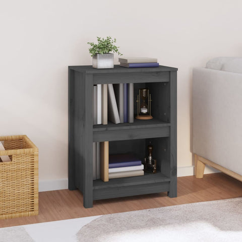vidaXL Book Cabinet Grey 50x35x68 cm Solid Wood Pine