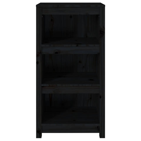 vidaXL Book Cabinet Black 50x35x97 cm Solid Wood Pine