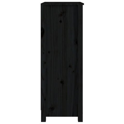 vidaXL Book Cabinet Black 50x35x97 cm Solid Wood Pine