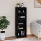 vidaXL Book Cabinet Black 50x35x154 cm Solid Wood Pine