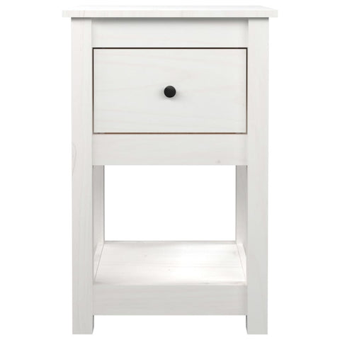 vidaXL Bedside Cabinet White 40x35x61.5 cm Solid Wood Pine
