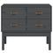 vidaXL Console Cabinet Grey 90x40x78 cm Solid Wood Pine