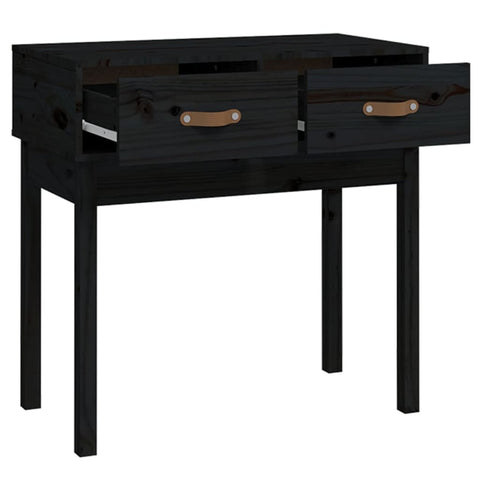 vidaXL Console Table Black 76.5x40x75 cm Solid Wood Pine