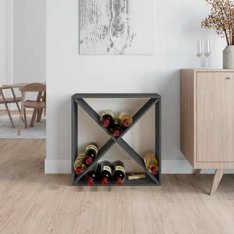 vidaXL Wine Cabinet Grey 62x25x62 cm Solid Wood Pine