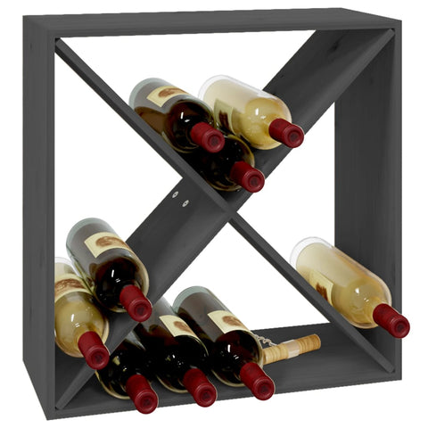 vidaXL Wine Cabinet Grey 62x25x62 cm Solid Wood Pine