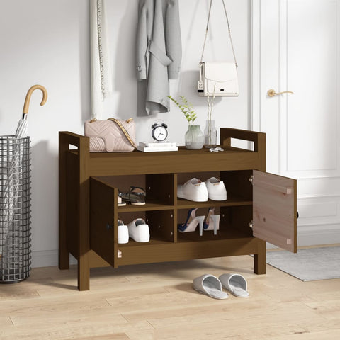 vidaXL Hall Bench Honey Brown 80x40x60 cm Solid Wood Pine