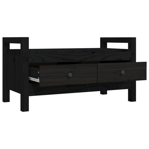 vidaXL Hall Bench Black 80x40x43 cm Solid Wood Pine