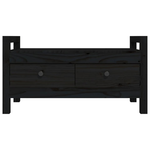 vidaXL Hall Bench Black 80x40x43 cm Solid Wood Pine