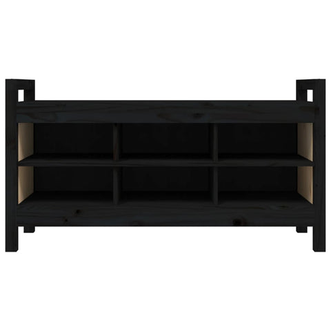 vidaXL Hall Bench Black 110x40x60 cm Solid Wood Pine