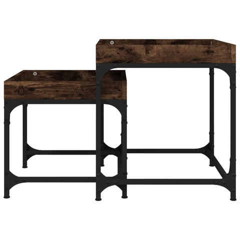 vidaXL Side Tables 2 pcs Smoked Oak Engineered Wood