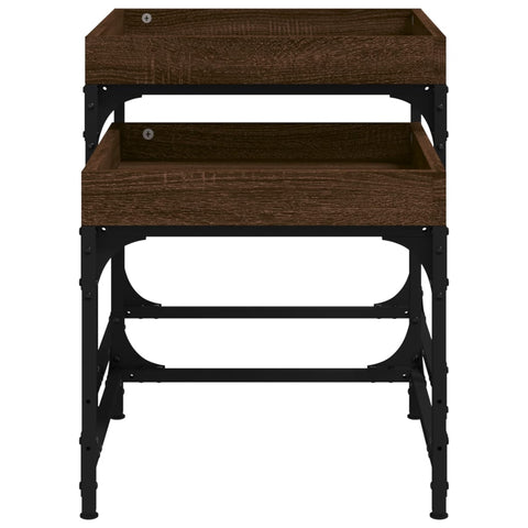 vidaXL Side Tables 2 pcs Brown Oak Engineered Wood