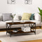 vidaXL Coffee Table Smoked Oak 100x50x45 cm Engineered Wood and Iron