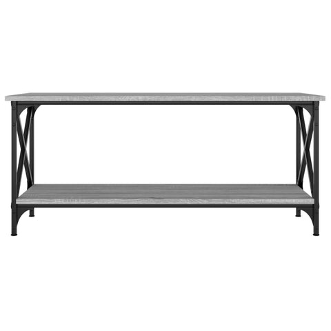 vidaXL Coffee Table Grey Sonoma 100x45x45 cm Engineered Wood and Iron