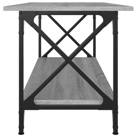 vidaXL Coffee Table Grey Sonoma 100x45x45 cm Engineered Wood and Iron