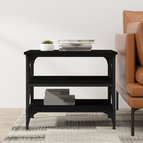 vidaXL Side Table Black 55x38x45 cm Engineered Wood