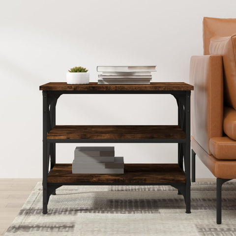 vidaXL Side Table Smoked Oak 55x38x45 cm Engineered Wood