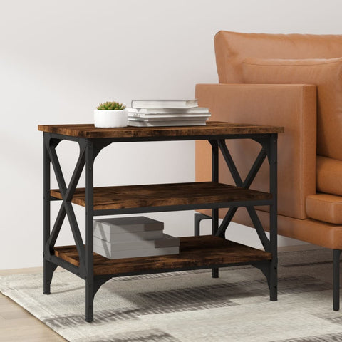 vidaXL Side Table Smoked Oak 55x38x45 cm Engineered Wood