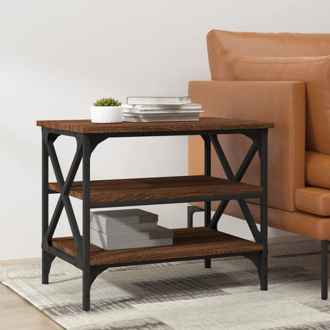 vidaXL Side Table Brown Oak 55x38x45 cm Engineered Wood