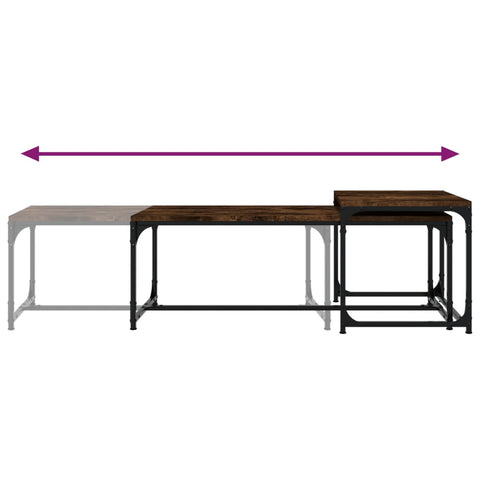 vidaXL Coffee Tables 2 pcs Smoked Oak Engineered Wood