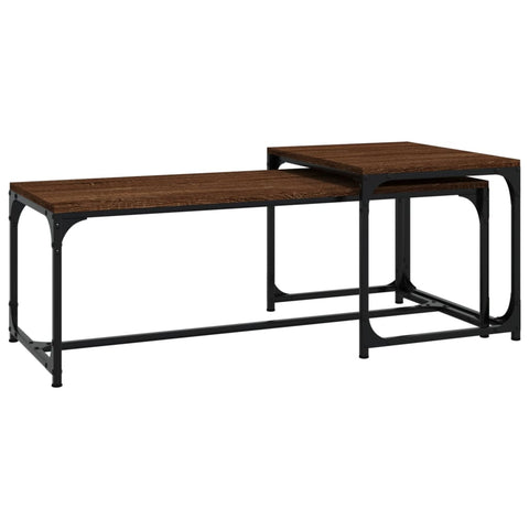 vidaXL Coffee Tables 2 pcs Brown Oak Engineered Wood