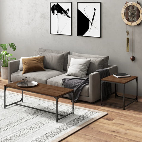vidaXL Coffee Tables 2 pcs Brown Oak Engineered Wood