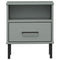 vidaXL Bedside Cabinet with Metal Legs Grey Solid Wood Pine OSLO