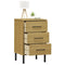 vidaXL Bedside Cabinet with Metal Legs Brown Solid Wood Pine OSLO