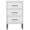 vidaXL Bedside Cabinet with Metal Legs White Solid Wood Pine OSLO