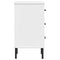 vidaXL Bedside Cabinet with Metal Legs White Solid Wood Pine OSLO