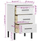 vidaXL Bedside Cabinet with Metal Legs White Solid Wood Pine OSLO