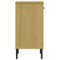 vidaXL Console Cabinet with Metal Legs Brown Solid Wood Pine OSLO
