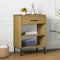 vidaXL Console Cabinet with Metal Legs Brown Solid Wood Pine OSLO