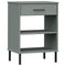 vidaXL Console Cabinet with Metal Legs Grey Solid Wood Pine OSLO