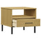 vidaXL Bedside Table with Metal Legs Brown Solid Wood Pine OSLO