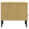 vidaXL Bedside Table with Metal Legs Brown Solid Wood Pine OSLO