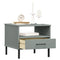 vidaXL Bedside Table with Metal Legs Grey Solid Wood Pine OSLO