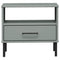 vidaXL Bedside Table with Metal Legs Grey Solid Wood Pine OSLO